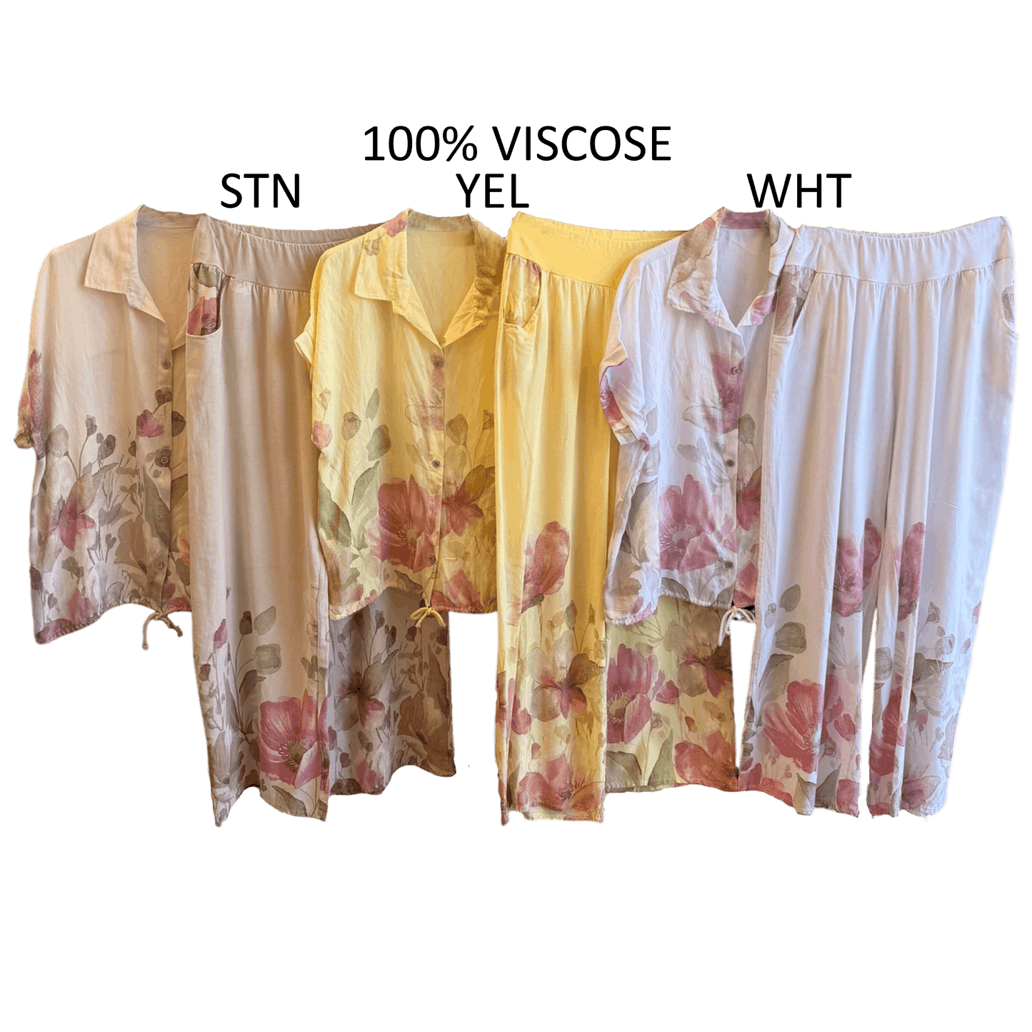 THEODORA VISCOSE FLOWER PANTS SET