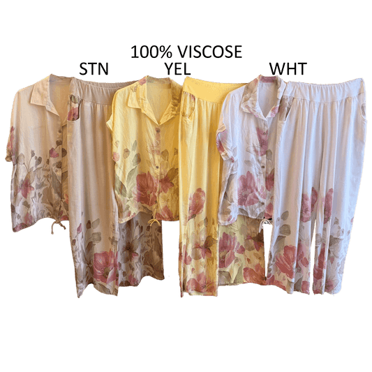 THEODORA VISCOSE FLOWER PANTS SET