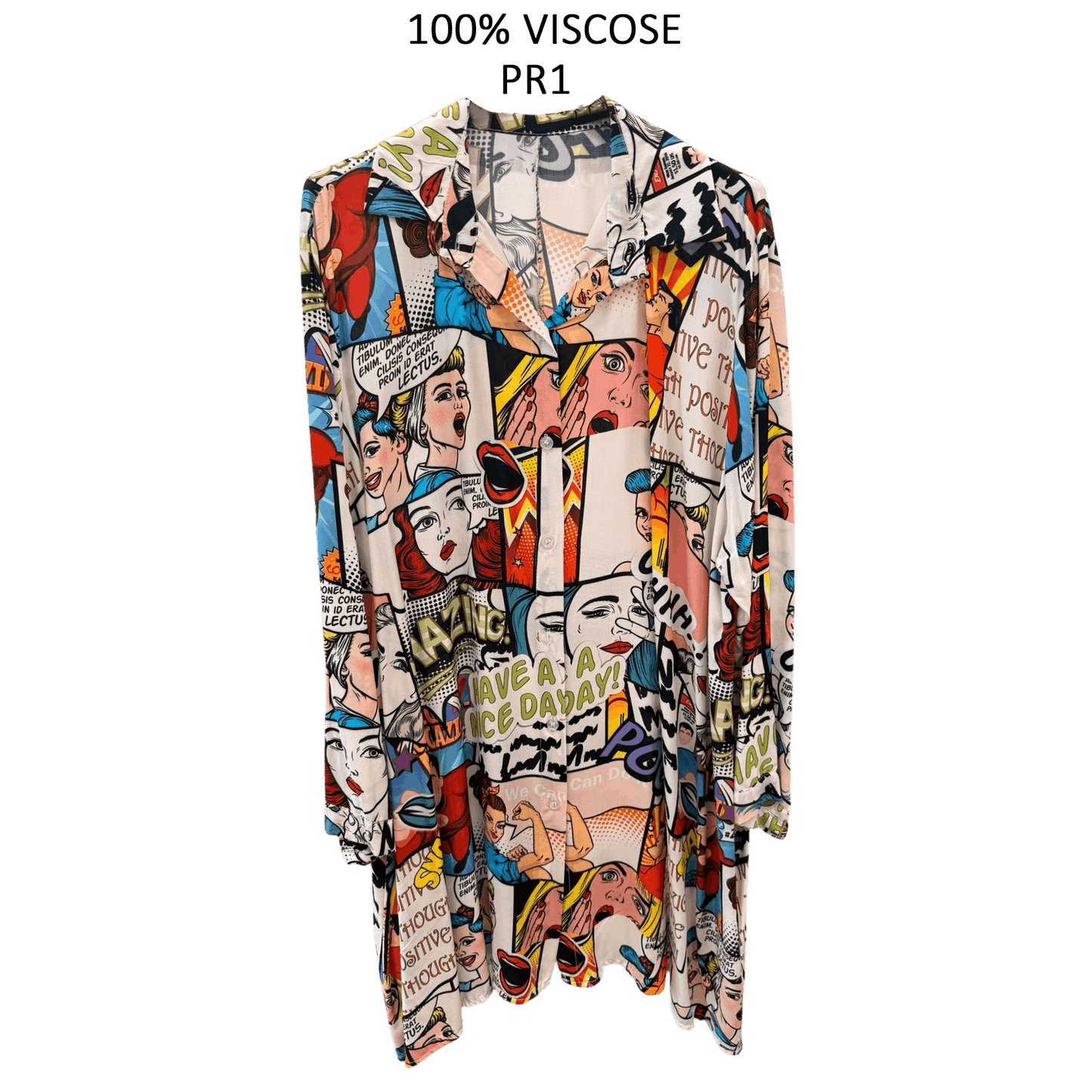 THERESA VISCOSE PRINTED SHIRT  DRESS