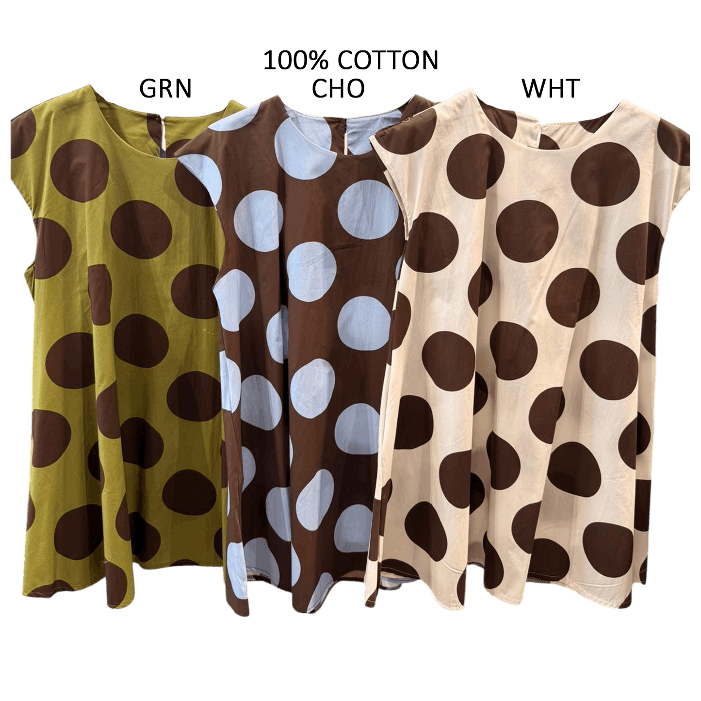 ETHEL COTTON POLKA DOT PRINT SHIFT DRESS