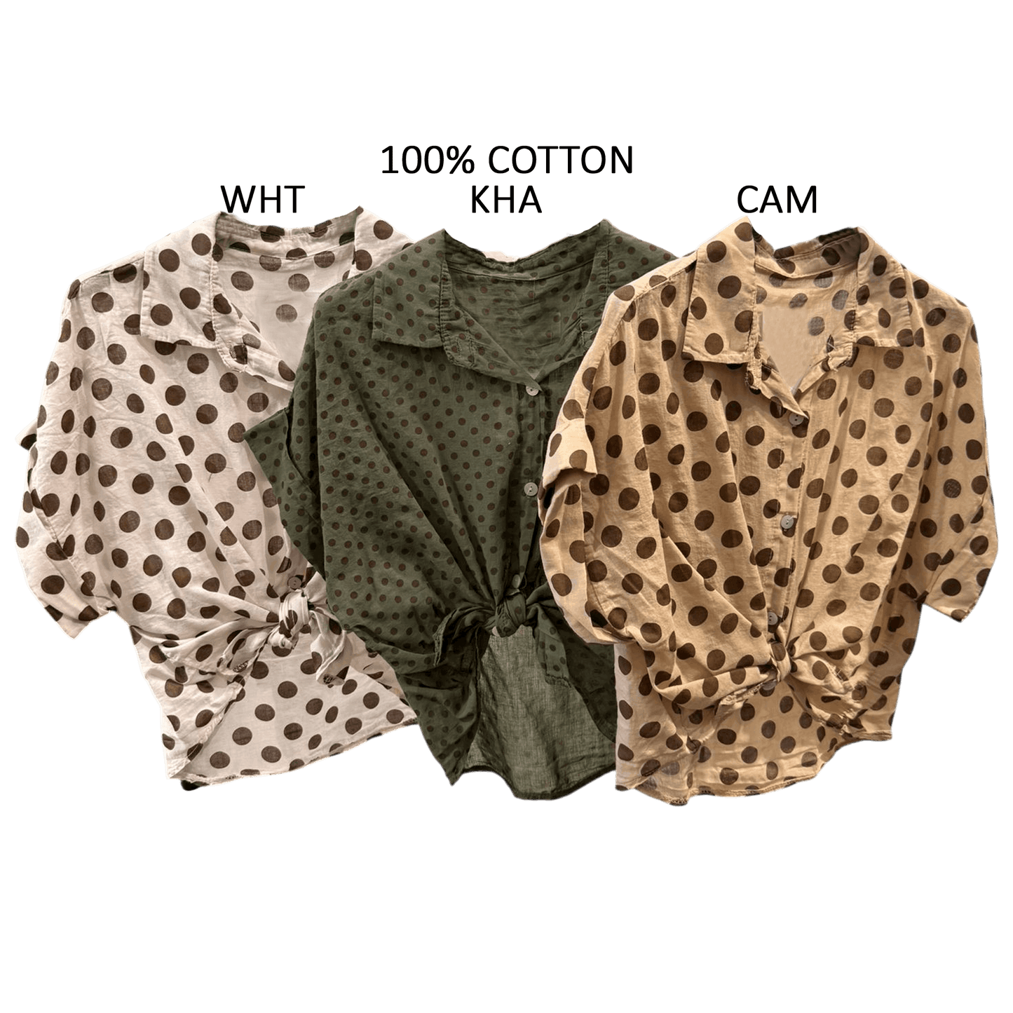 IDA COTTON POLKA DOT SHIRT