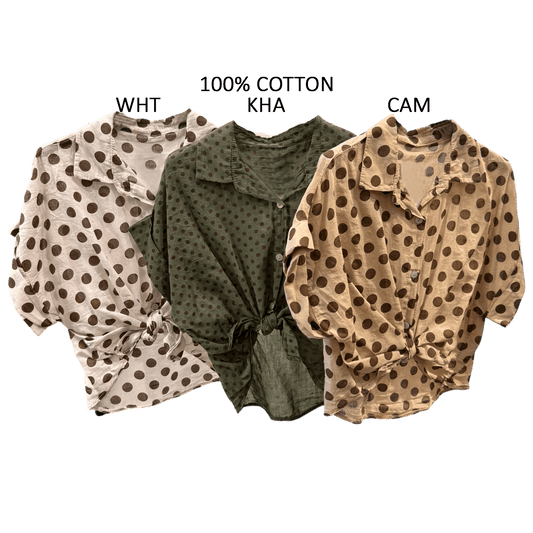 IDA COTTON POLKA DOT SHIRT