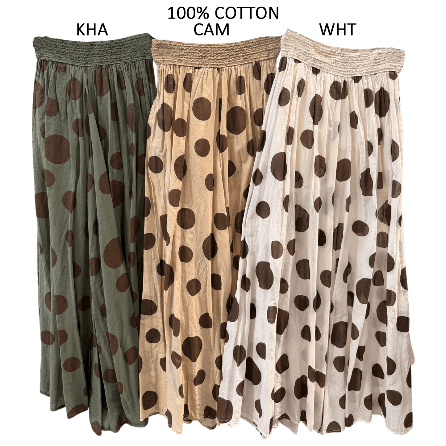 LOUISA COTTON POLKA DOT WIDE LEG PANTS