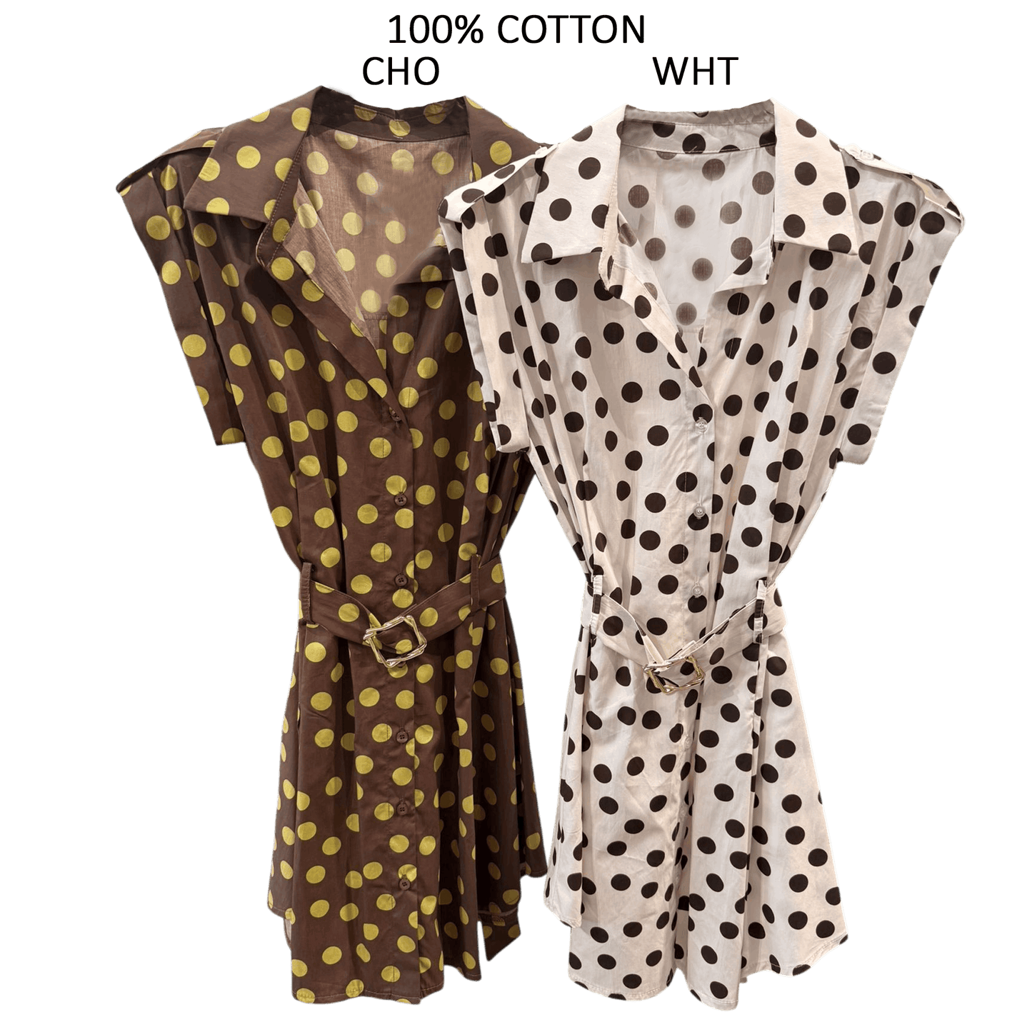 FRANCES COTTON POLKA DOT SHIRT DRESS