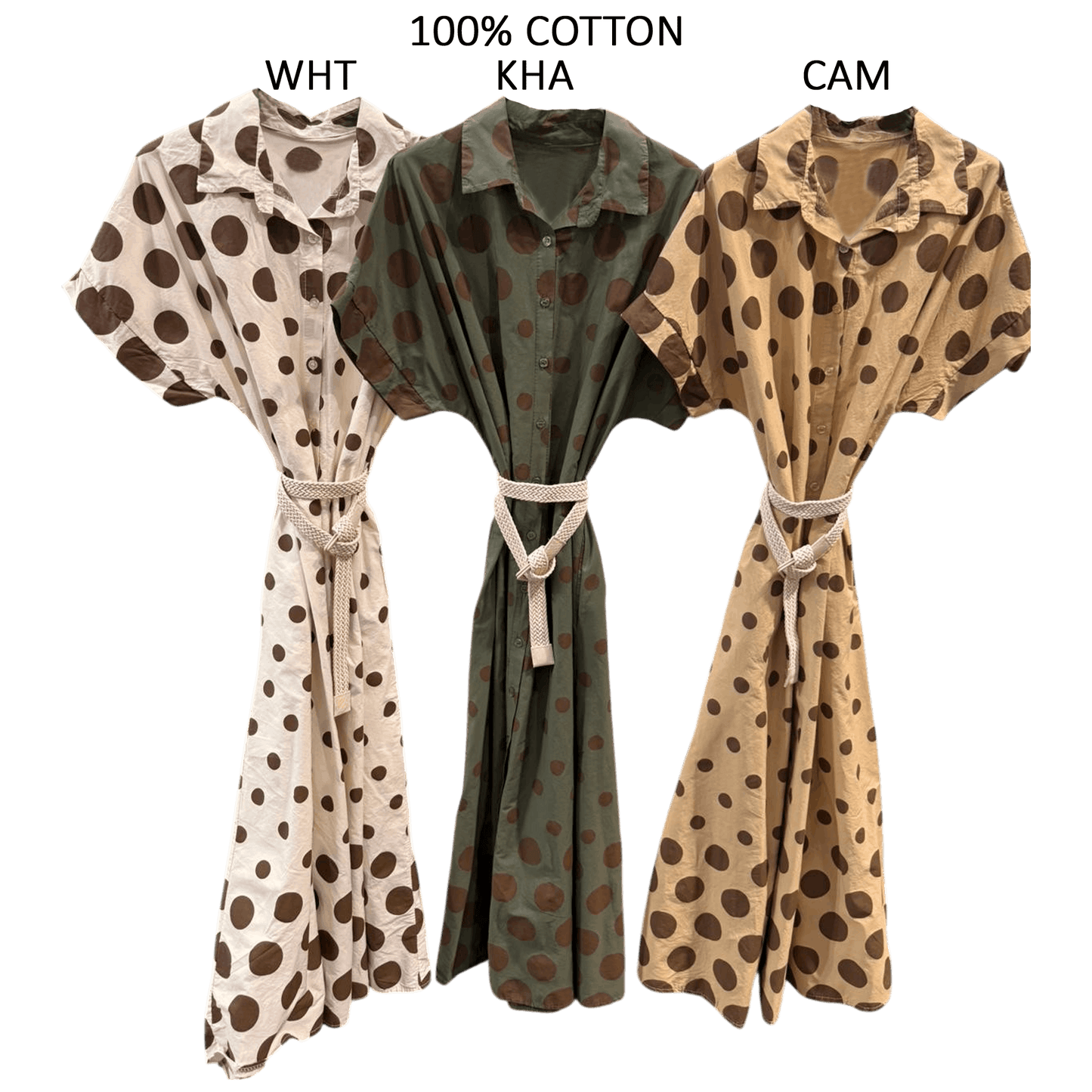 ABIGAIL COTTON POLKA MAXI DRESS