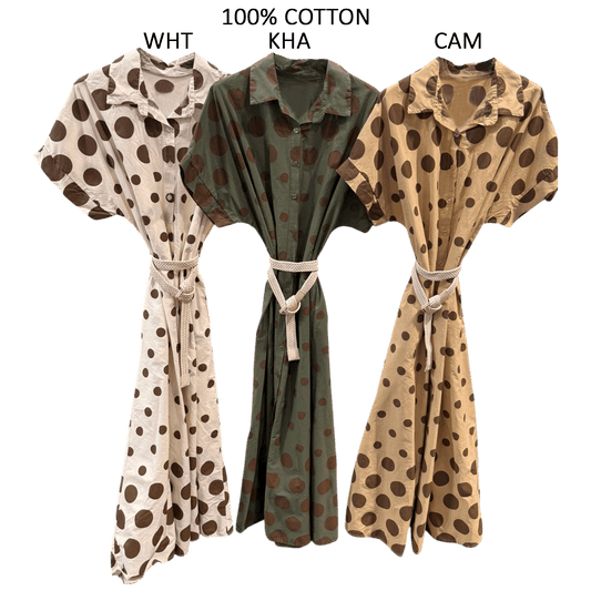 ABIGAIL COTTON POLKA MAXI DRESS