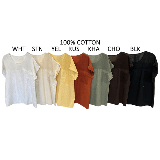 ESTHER COTTON MIX NET BARREL TOPS