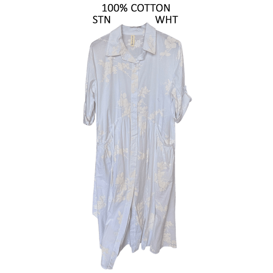 HENRIETTA COTTON EMB LONG DRESS