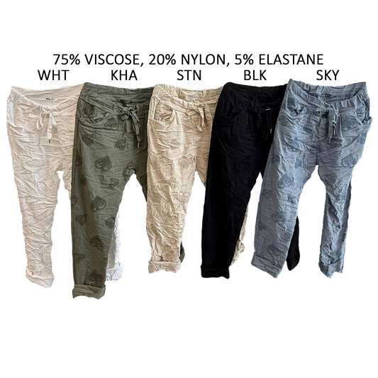 LEXLEY COTTON ELASTANE HEART PANTS