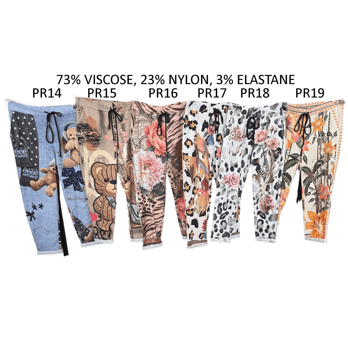 BRIANA FOIL VISCOSE STRETCH PRINTED PANTS