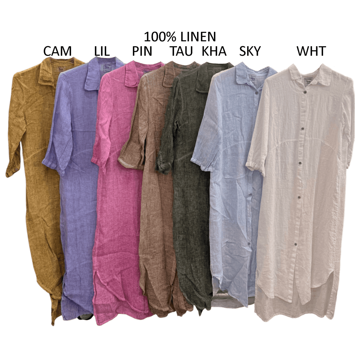 ELENA LINEN BUTTON FRONT SHIRT DRESS