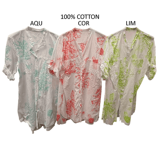 LIV COTTON PRINTED MID SHIRT DRESS