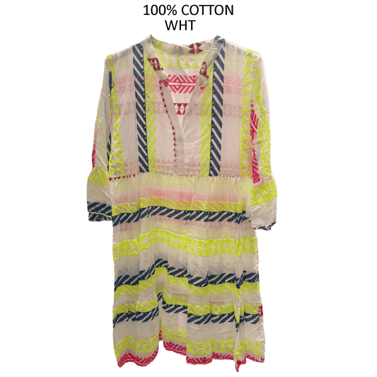 BRISDOL COTTON PRINTED TIERED MIDI DRESS