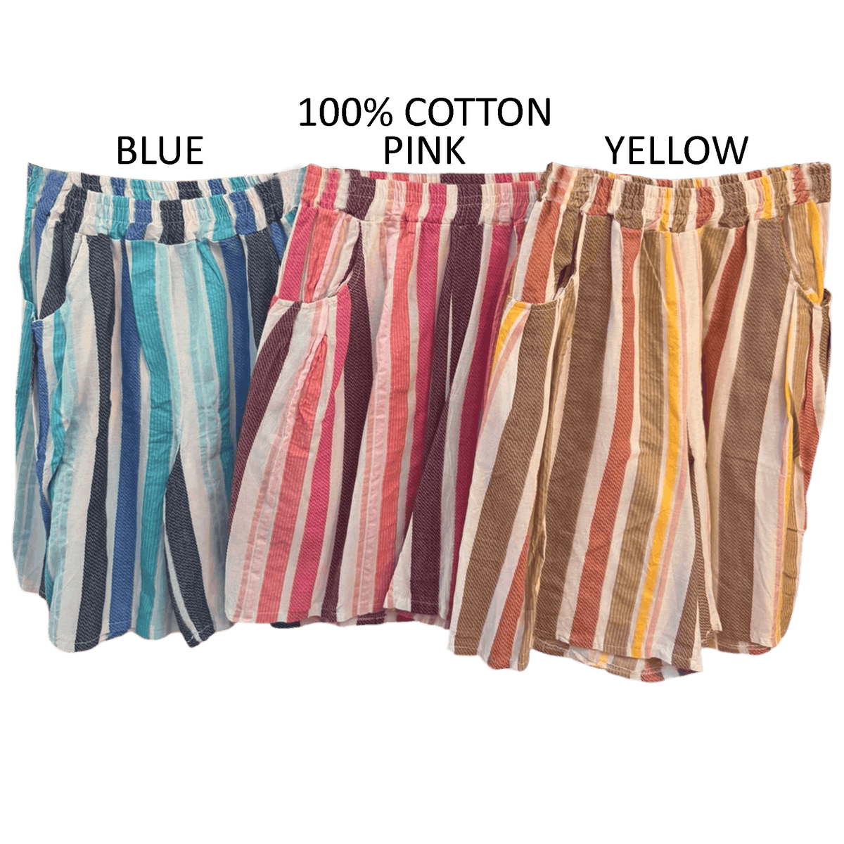 HATTIE COTTON STRIPE CAPRI PANTS