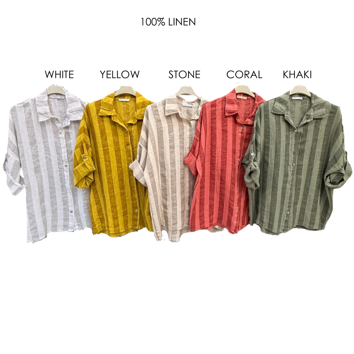 EVERLEE LINEN STRIPE BUTTON UP SHIRT