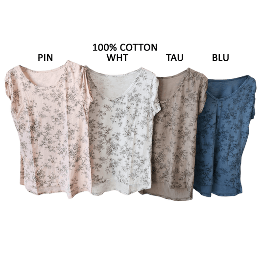 COTTON LYCRA PRINTED BLOUSE