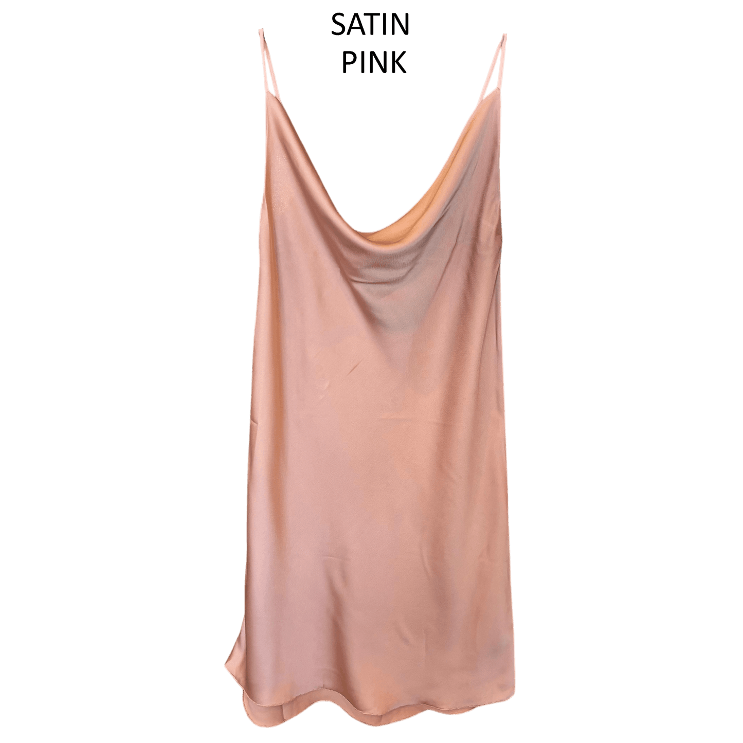 SATIN COWL NECK SHORT DRESS
