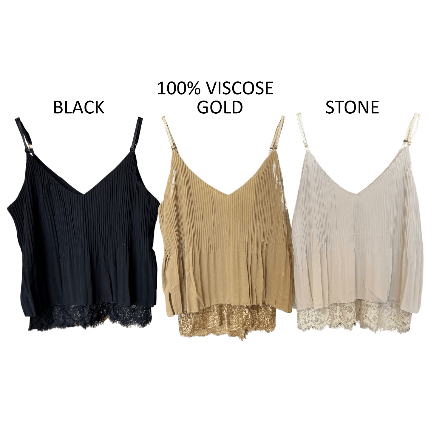 GEORGETTE PLEATED CAMMIE LACE HEM