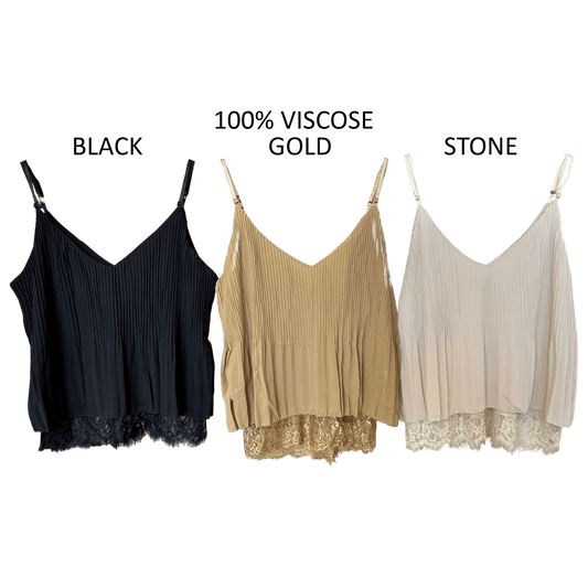 GEORGETTE PLEATED CAMMIE LACE HEM