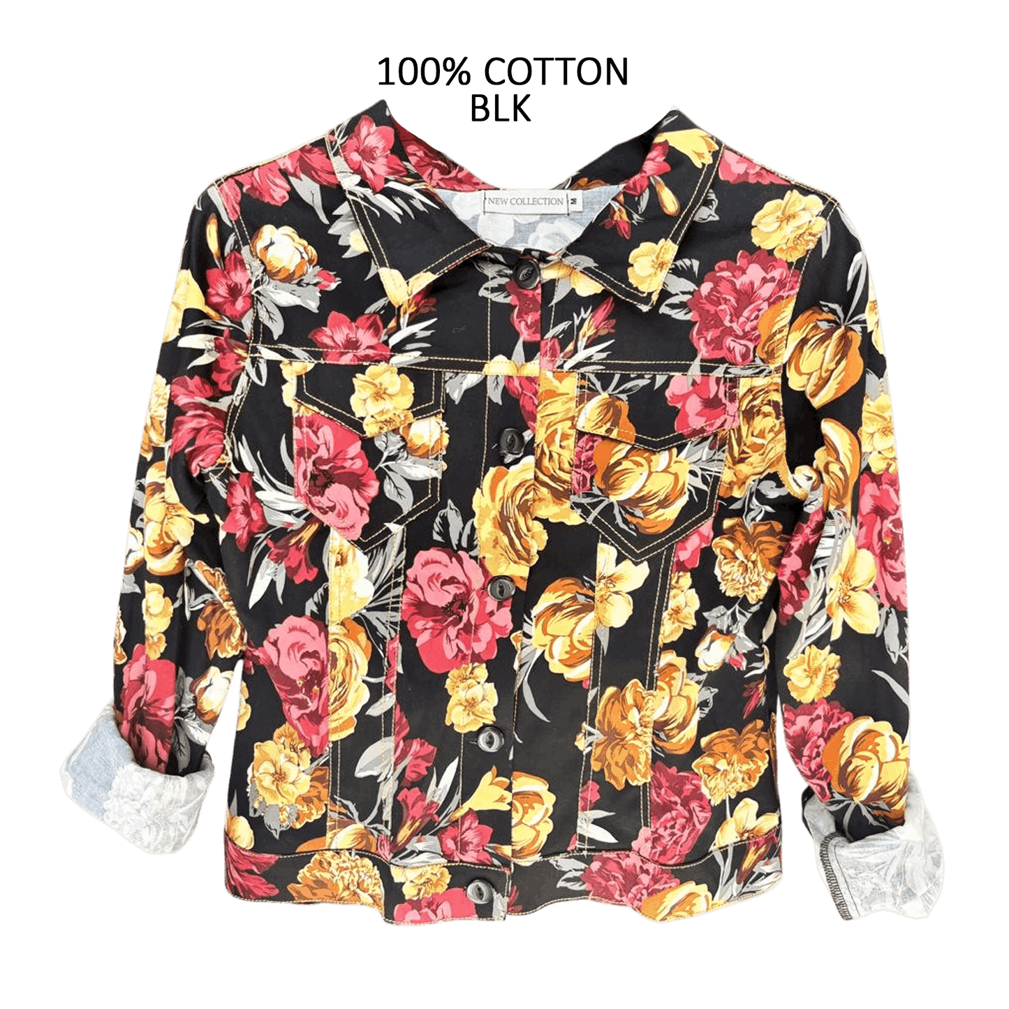 COTTON SATEEN FLORAL LIGHTWEIGHT SUMMER JACKET