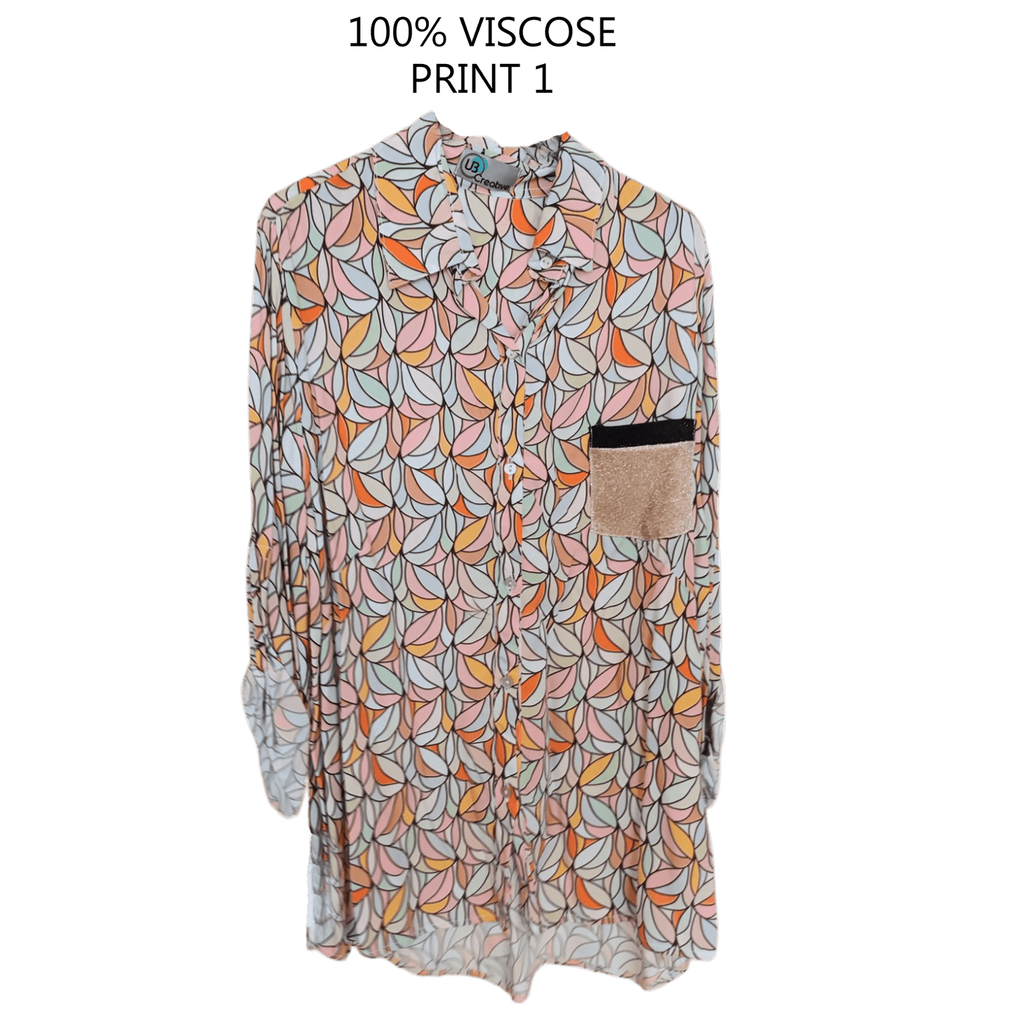 ELENA VISCOSE BUTTON UP SHIRT SEQUIN POCKET