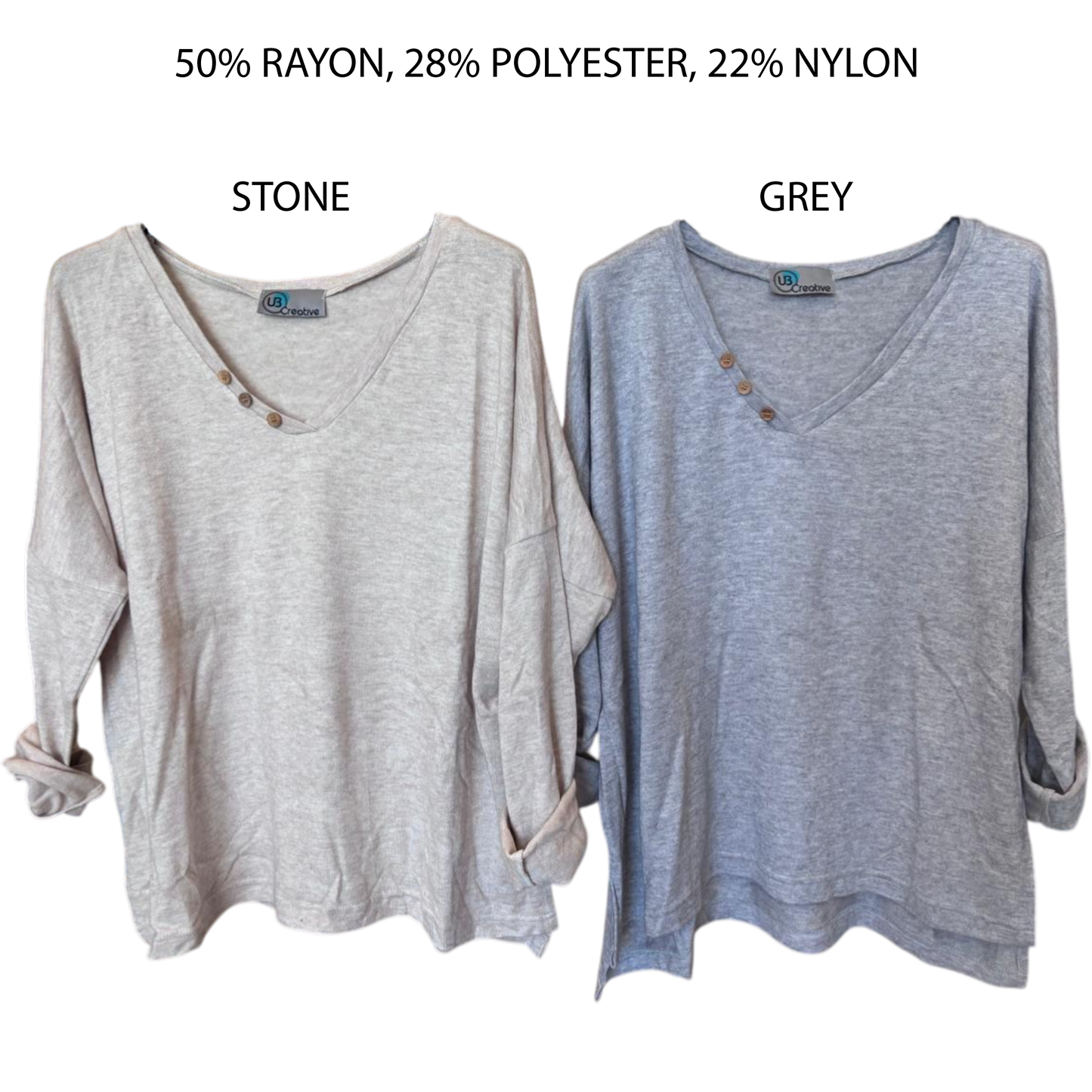 MARTINA JERSEY KNIT V-NECK TOP