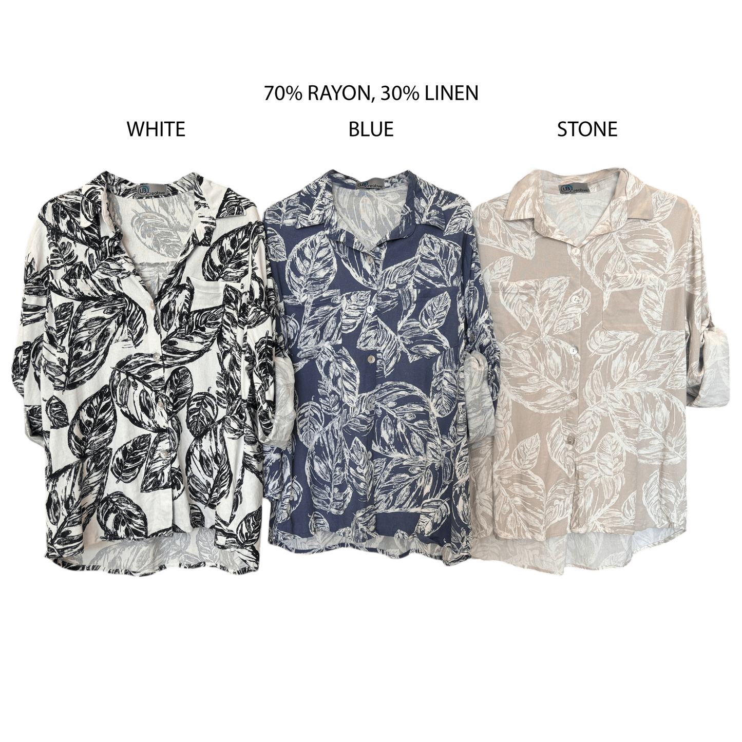 LAYLA LINEN RAYON PRINTED SHIRT