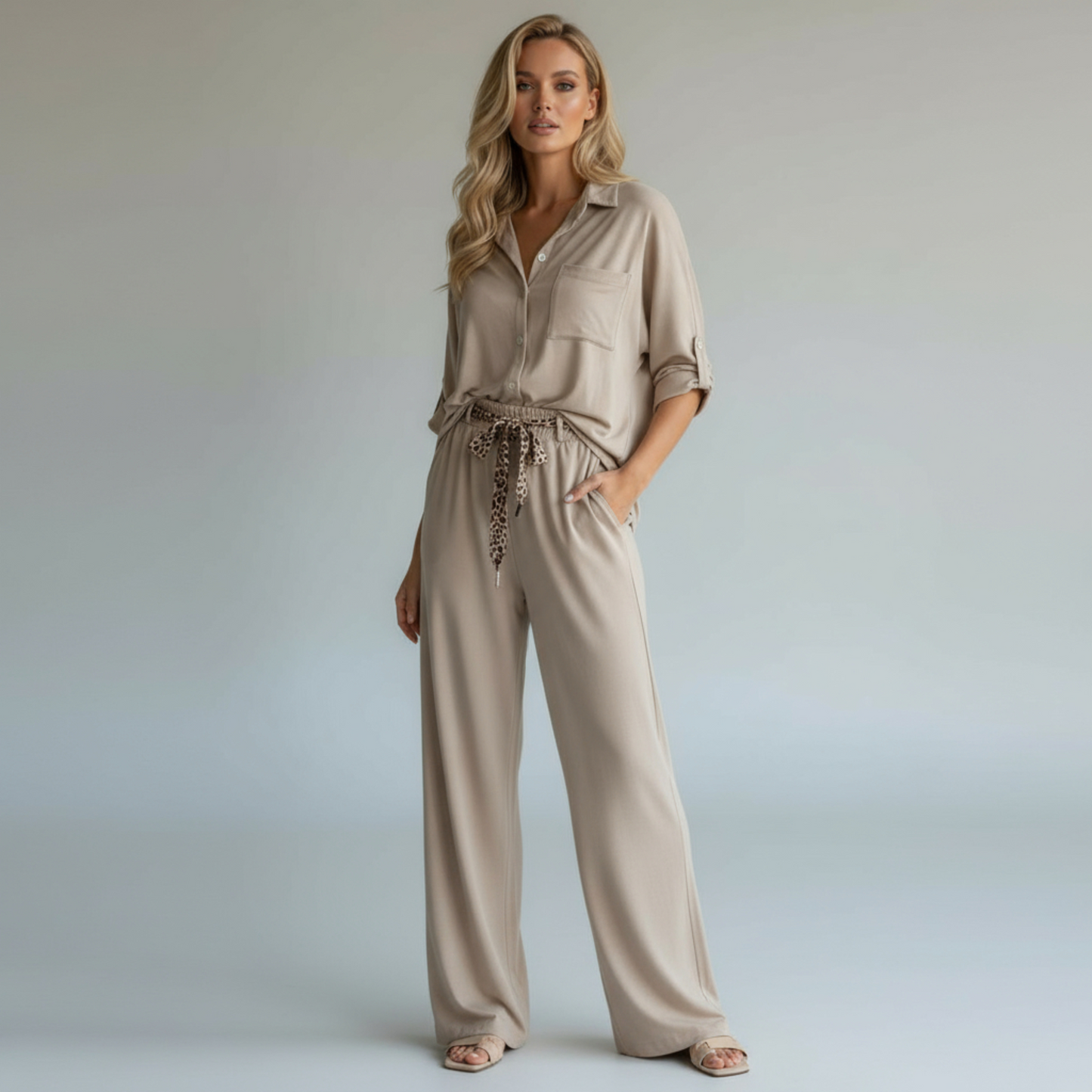 REMI RAYON LINEN SHIRT PANTS SET