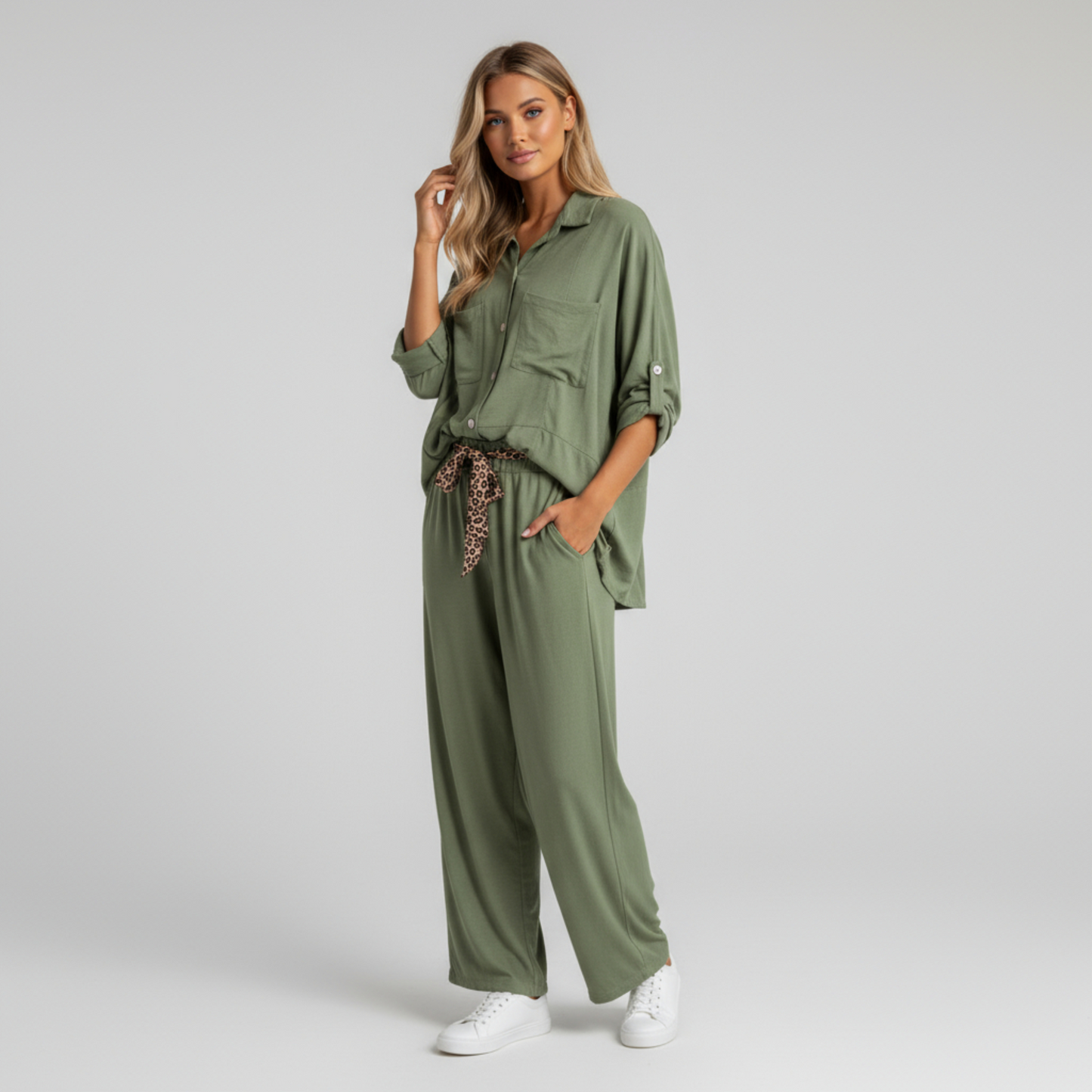 REMI RAYON LINEN SHIRT PANTS SET