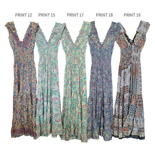 SMOCKING CAP SLEEVE DRESS