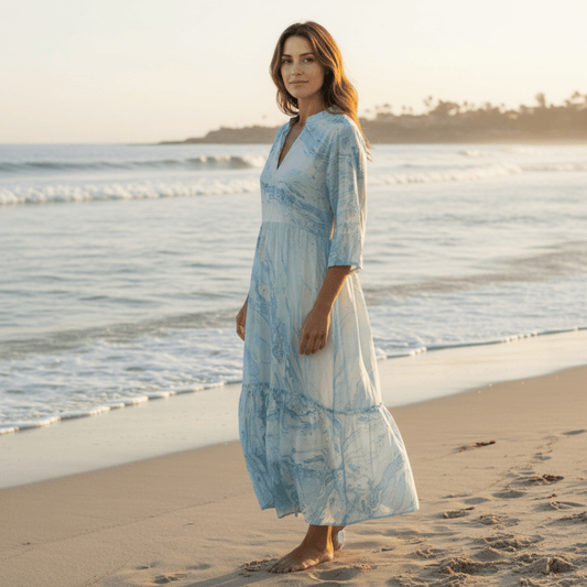 MARBLE PRINT LONG TUNIC