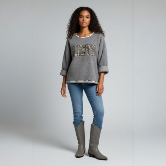 LIEBE FLUFFY JERSEY KNIT BINDING TOP