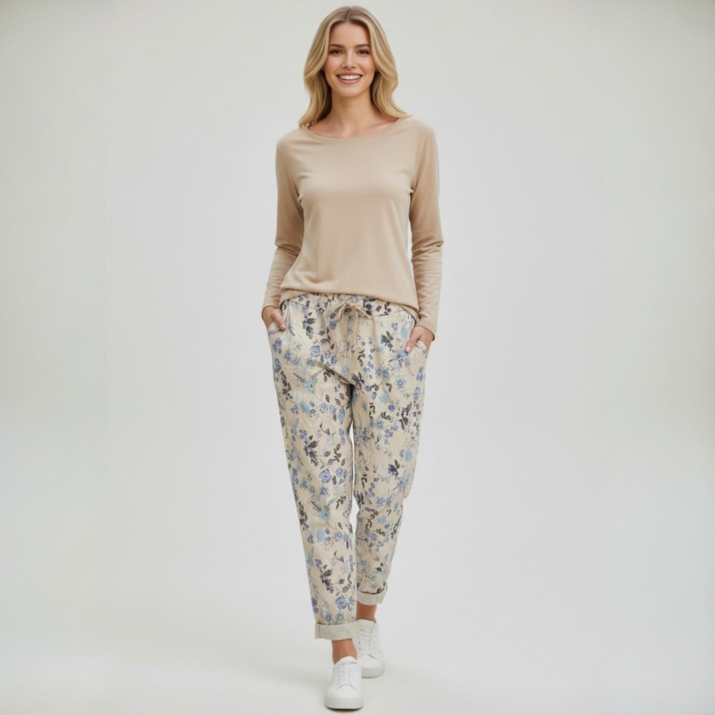 SARAI VISCOSE STRETCH SMALL FLORAL PANTS