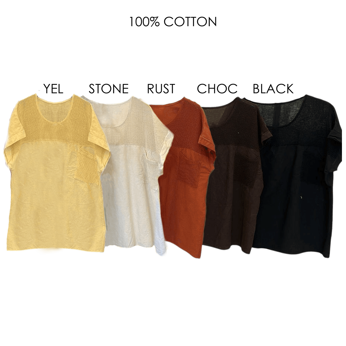 ESTHER COTTON MIX NET BARREL TOPS
