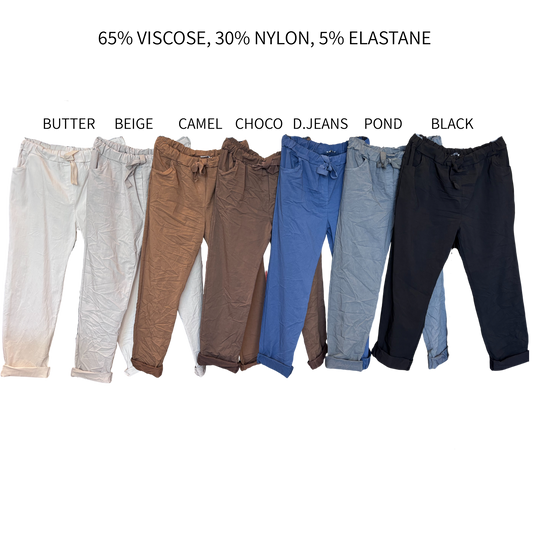 ELINA CURVE COTTON ELASTANE PANTS