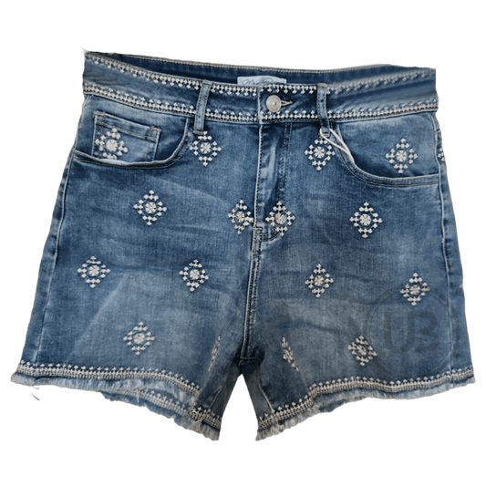 ONADO EMBROIDERED DENIM SHORTS