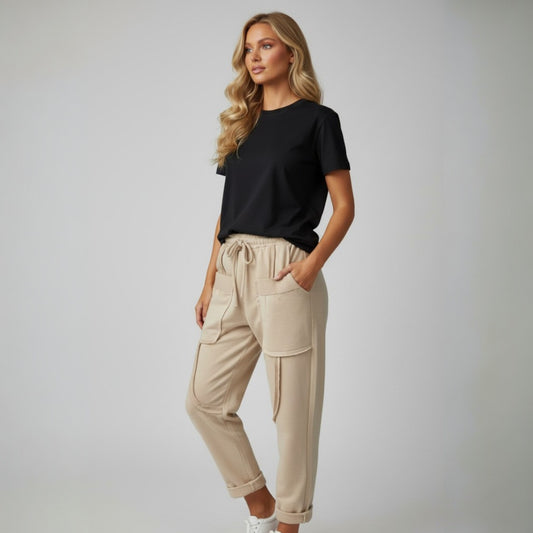 EVERLEIGH COTTON ELASTANE PATCH POCKET PANTS