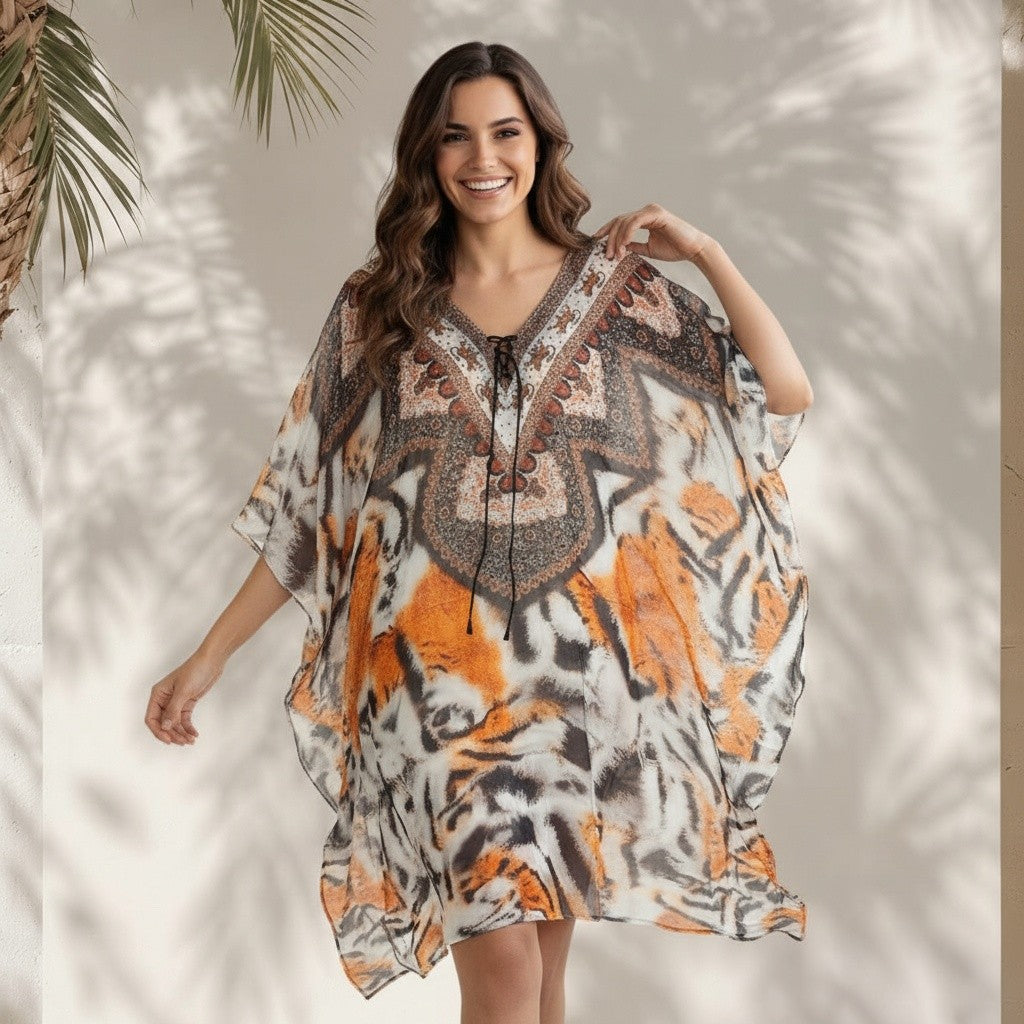 MEDIUM GEORGETTE KAFTAN WITH TIES