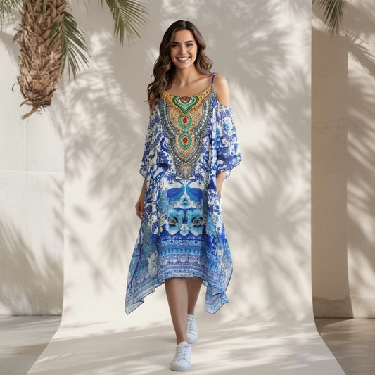 MEDIUM GEORGETTE OPEN SHOULDER KAFTAN
