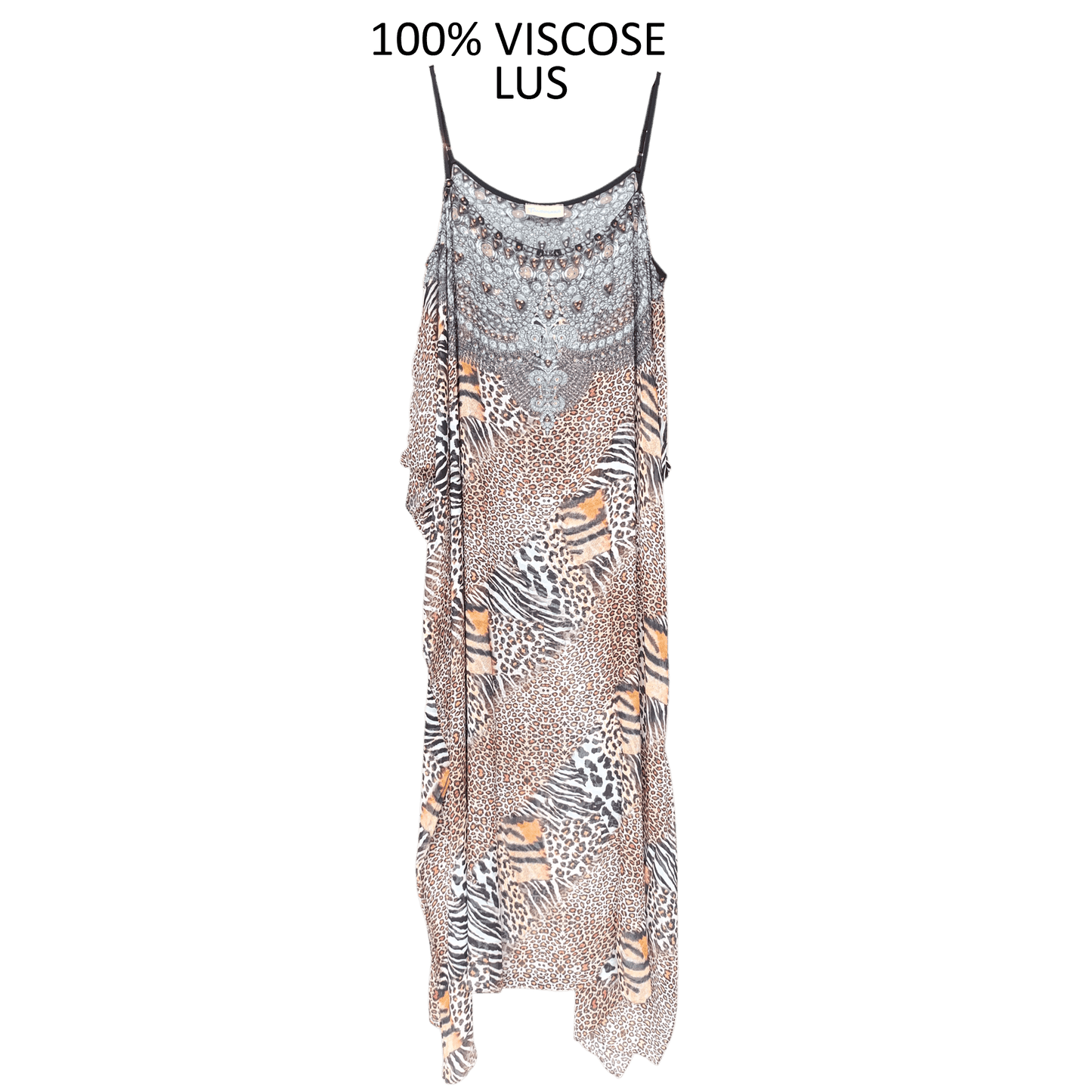LONG GEORGETTE OPEN SHOULDER KAFTAN