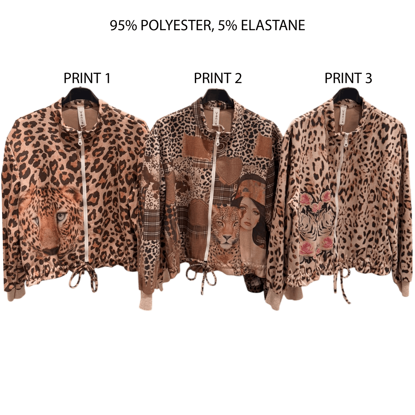 WILLA SEUDE ANIMAL PRINTED ZIP UP BOMBER JACKET