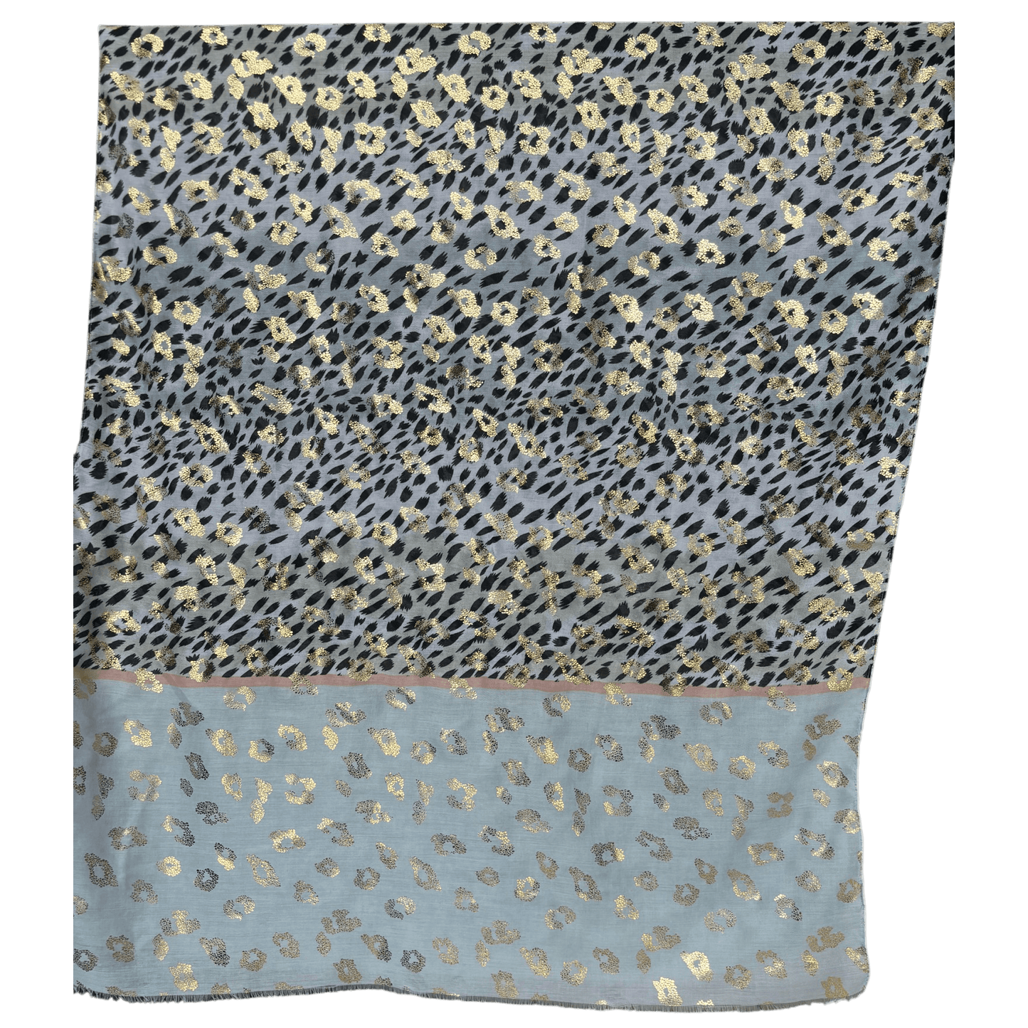 GENESIS SILK BLEND CHEETAH FOIL PRINT SCARF 1.8M X 80CM