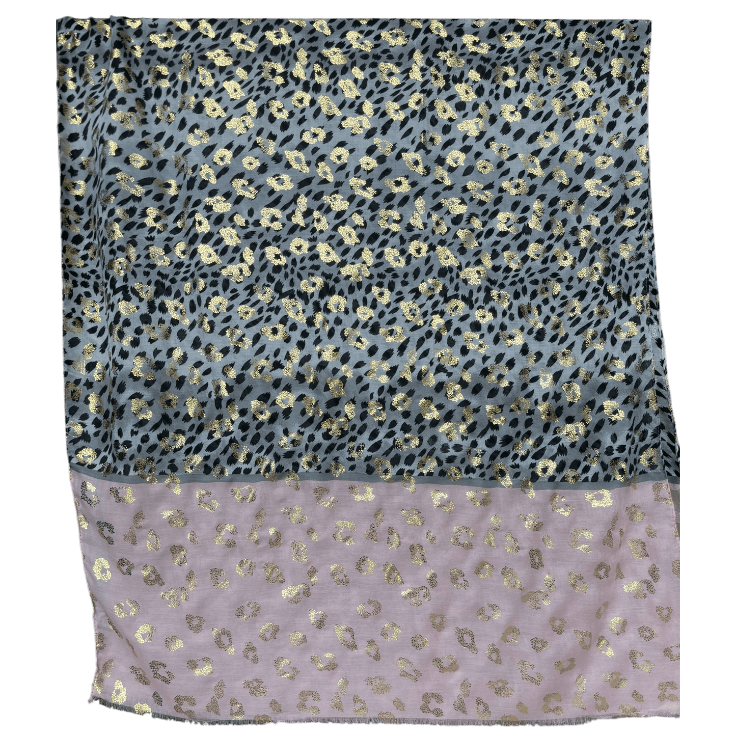 GENESIS SILK BLEND CHEETAH FOIL PRINT SCARF 1.8M X 80CM