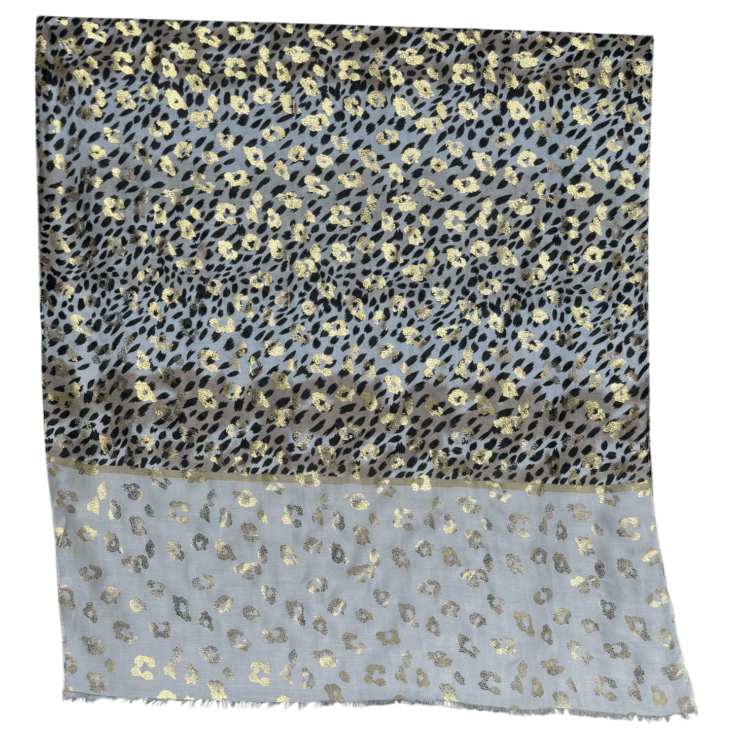 GENESIS SILK BLEND CHEETAH FOIL PRINT SCARF 1.8M X 80CM