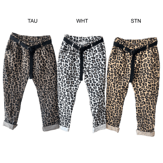 PETRA COTTON ELASTANE CHEETAH PANTS