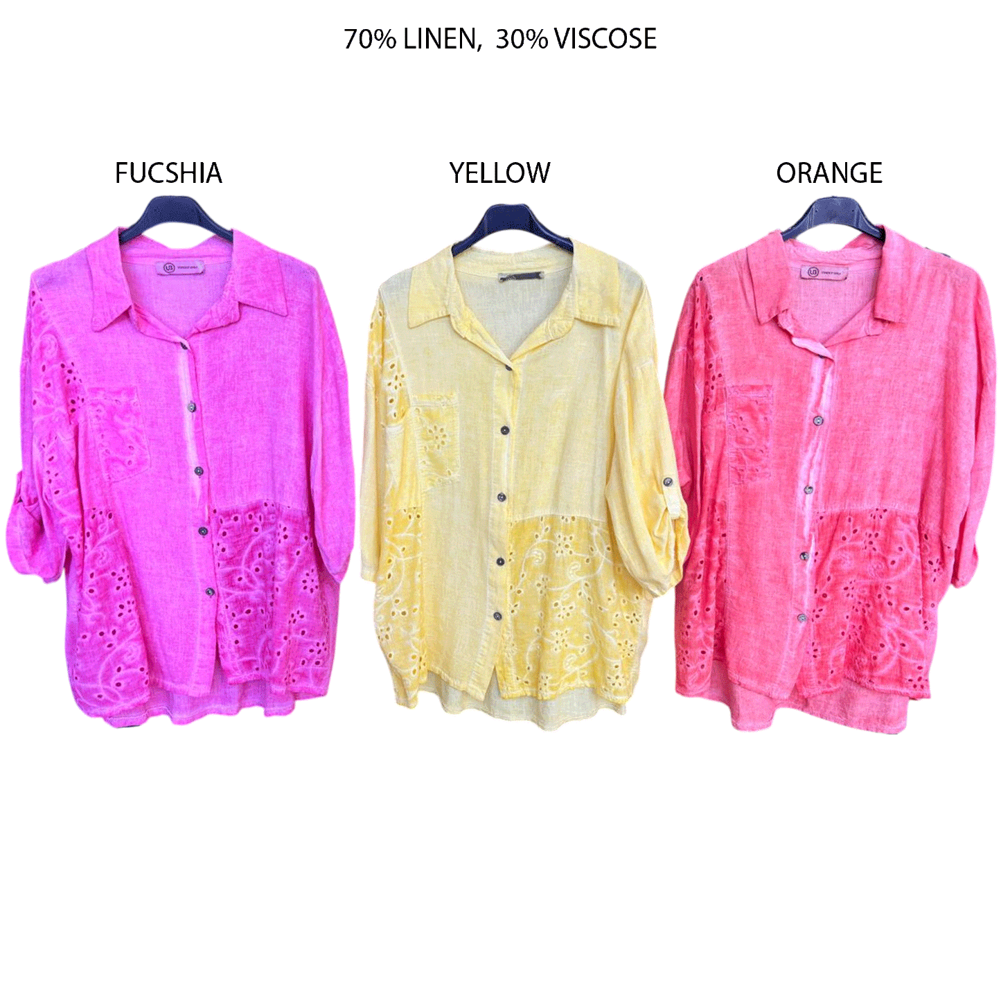 AMARA LINEN ANGLAISE PATCH SHIRT