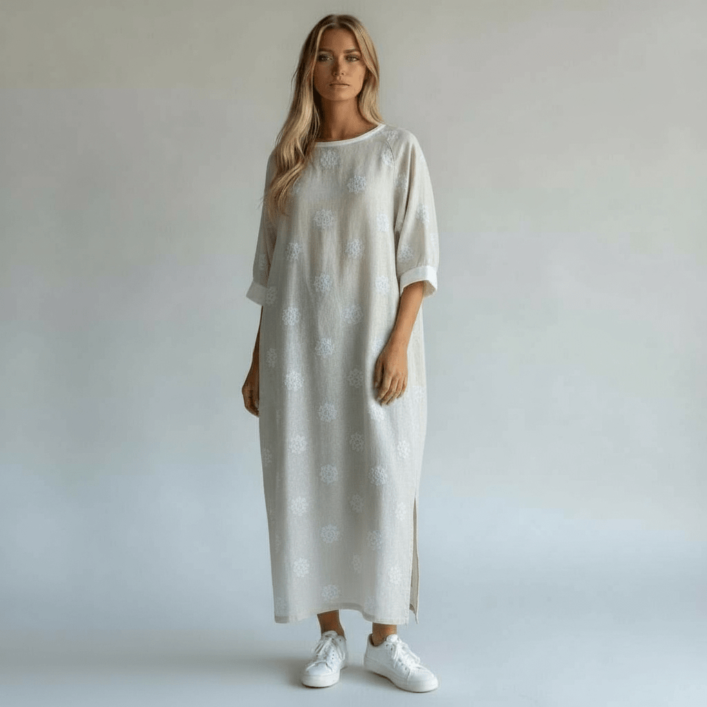 LEILA LINEN FLOWER PRINT DRESS