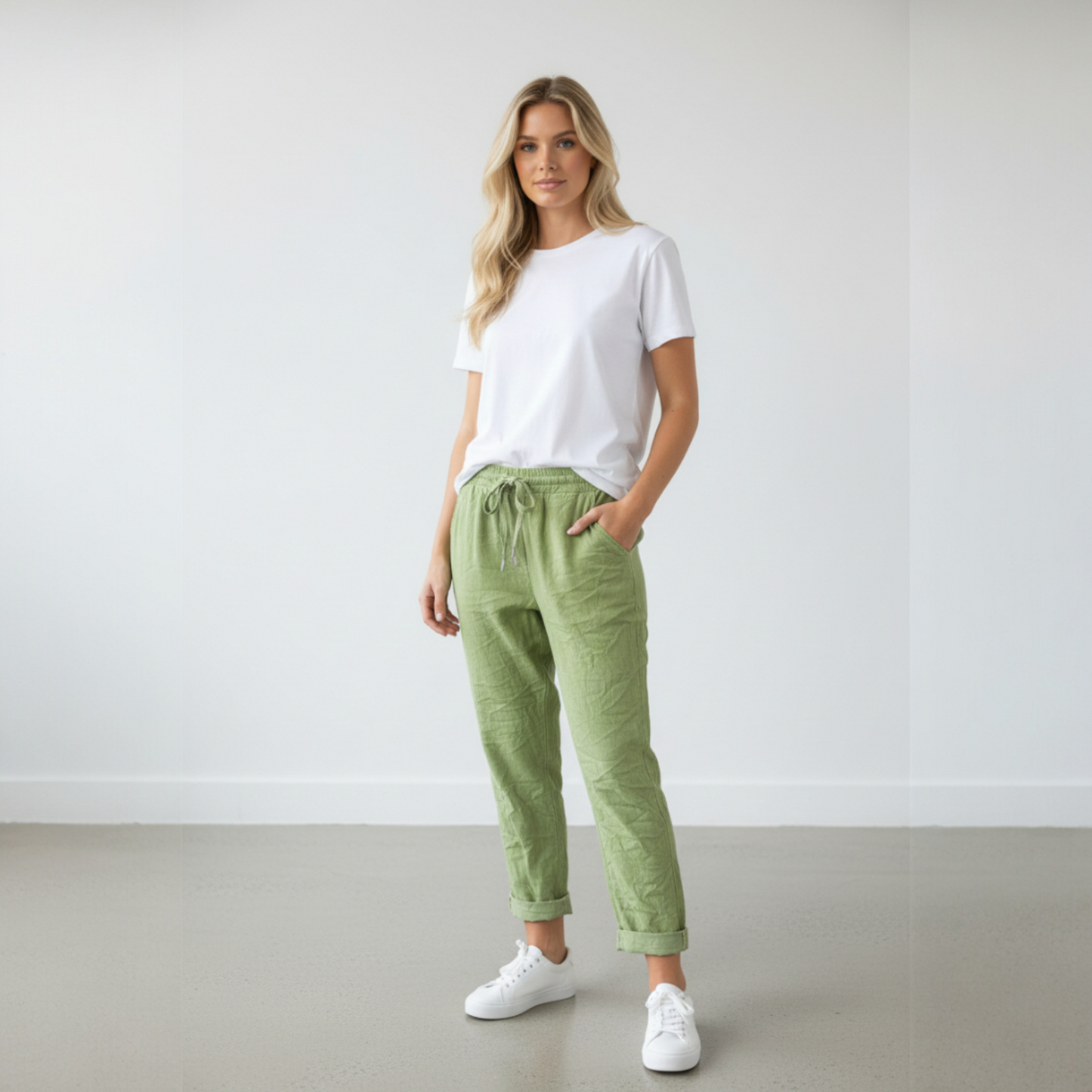 DEIDRA VISCOSE ELASTANE PLAIN PANTS
