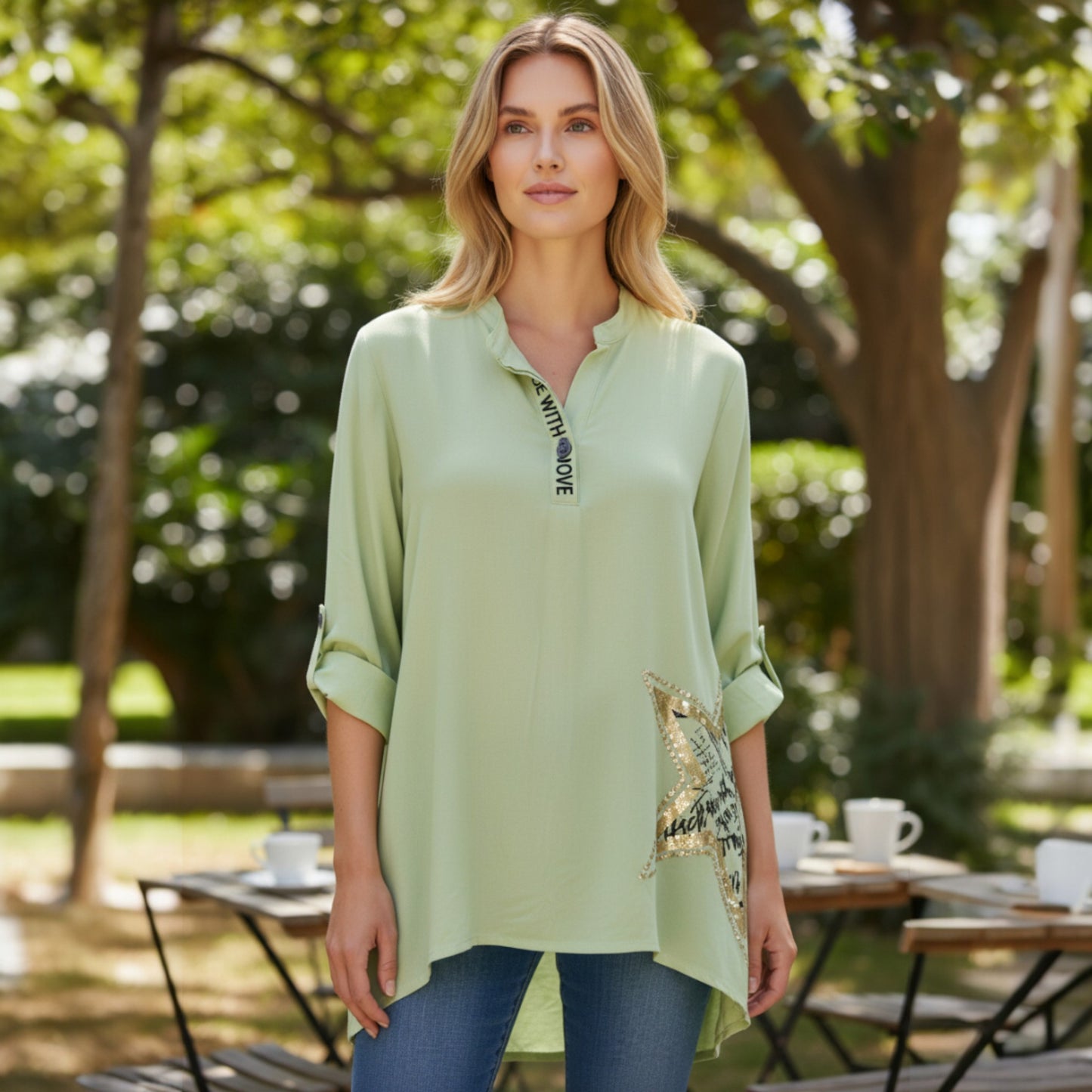 ADELINE VISCOSE PLACKET TOP