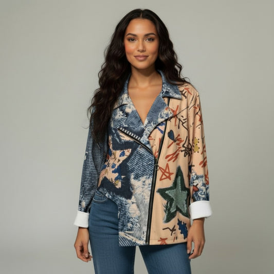 SAYLOR GRAFITTI STAR PRINT JACKET